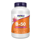 NOW Foods Supplements, Vitamin B-50 mg, Energy Production*, Nervous System Health*, 100 Veg Capsules