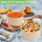 50 Pcs 32 Oz disposable meal prep containers，paper bowls with lids，disposable soup bowls，soup bowls disposable hot/cold，disposable salad bowls with lids，