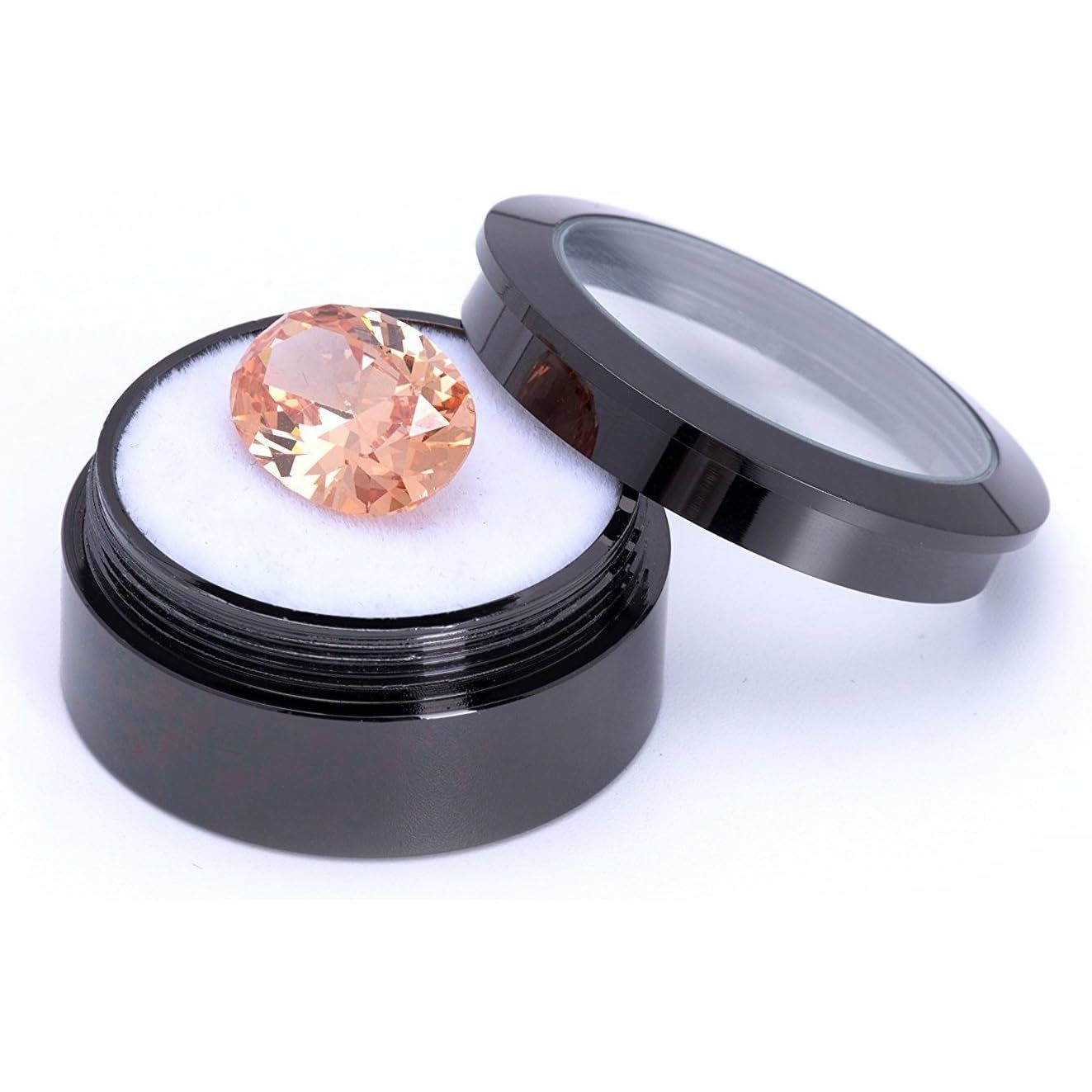 Buy now Small Loose Diamond or Gemstone Display Box Case Holder Show Container Metal (Black- 1.3x0.5) at indiglob india