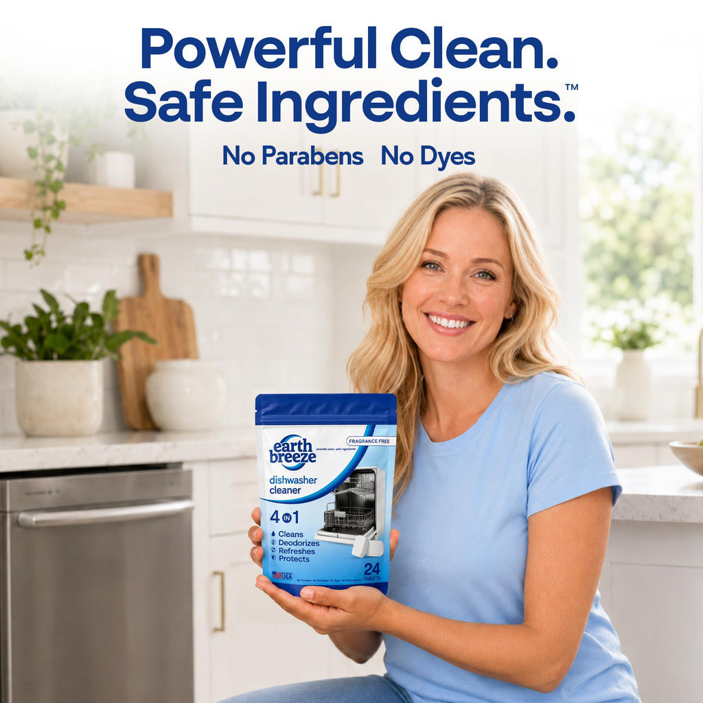 Earth Breeze Dishwasher Cleaner Tablets 4-in-1 Fragrance Free