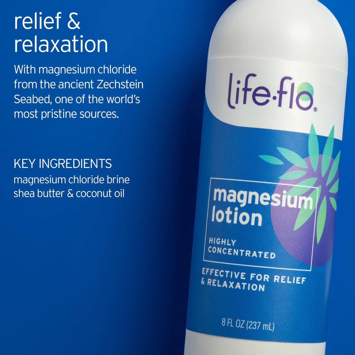 LIFE-FLO Magnesium Lotion & Pure Oil Spray Bundle, Unscented, 8oz, 2 Pack