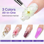 MIZHSE 3D Sculpting Gel set features 3 colors for intricate nail art. Premium imported gel for stunning, extended nails.