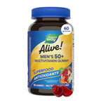 Nature's Way Alive! Men’s 50 Plus Multivitamin Gummy, Fruit-Flavored, 60 ct | Daily Chewable Multivitamins for Men with B-Vitamins, Vitamin D3 & Zinc, Supports Heart, Eye & Energy Metabolism,*