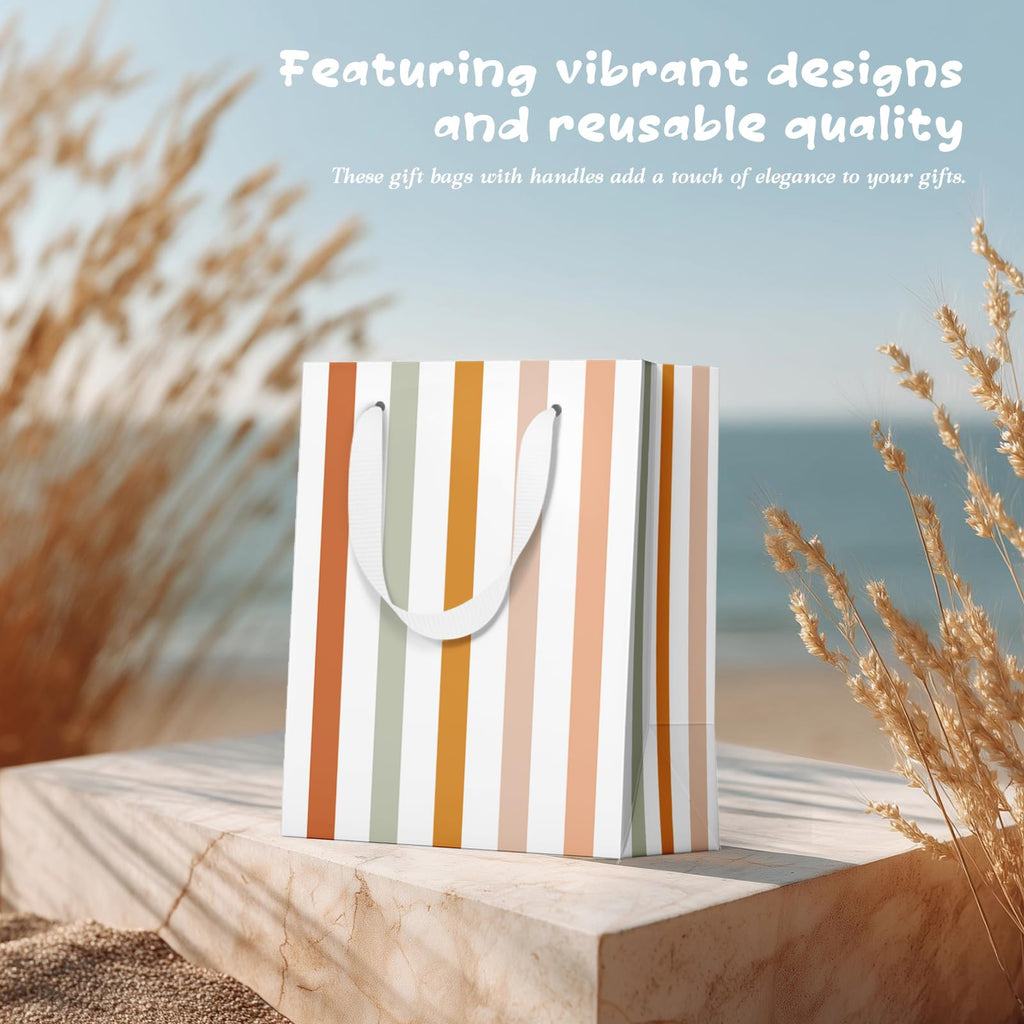 slapaflife Gift Bags Medium Size, Tissue Paper for Gift Bags Incl.Cards & Self-adhesive Envelope - Reusable & For Birthday, Mothers Day, Wedding, Baby Shower and Any Occasion.(4 Pack- 9")