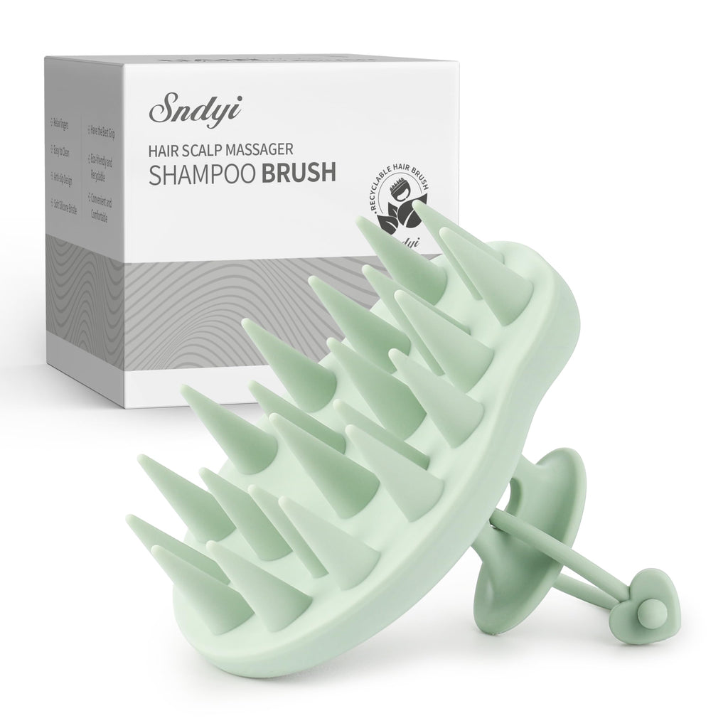 Buy now Sndyi Soft Silicone Scalp Massager for Dandruff Removal and Hair Growth - Wet Dry Scalp Exfoliator Brush for Scalp Care - Beige at indiglob india