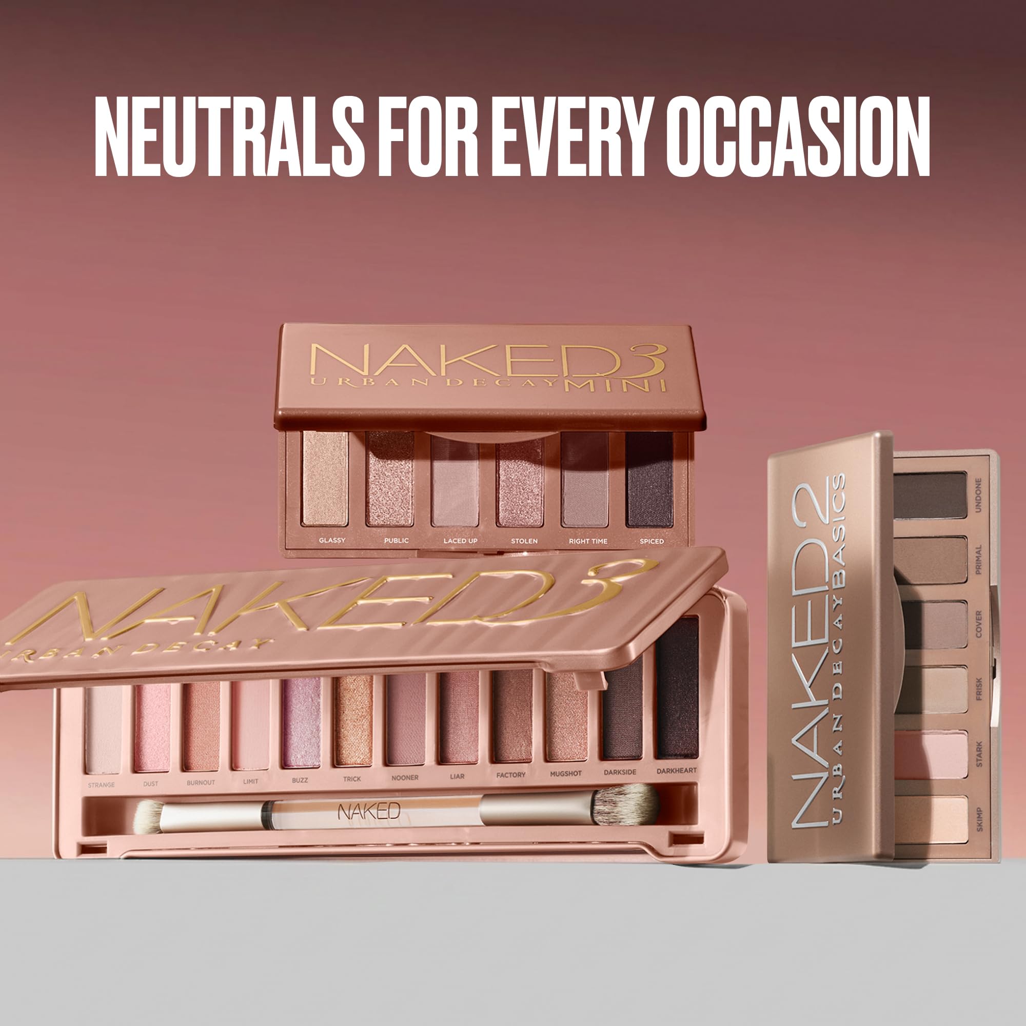 Urban Decay Naked2 Basics Matte Eyeshadow Palette - 6 Cool Neutral Shadows | Contouring Neutral Eyeshadow Palette for Natural + Smoky Eye Looks, Matte Nudes, Travel Makeup Palette, Includes Mirror
