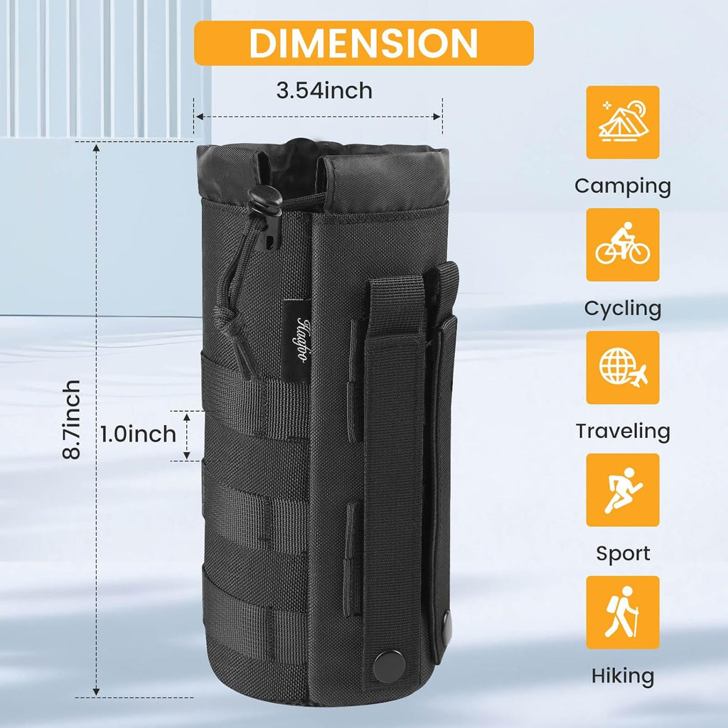 Buy now Molle Water Bottle Holder, Upgraded 1000D Nylon Tactical Molle Water Bottle Pouch, Sports Water Bottle Bag Bottom Mesh Lining Hydration Carrier for Camping, Climbing, Hiking and Travelling at indiglob india