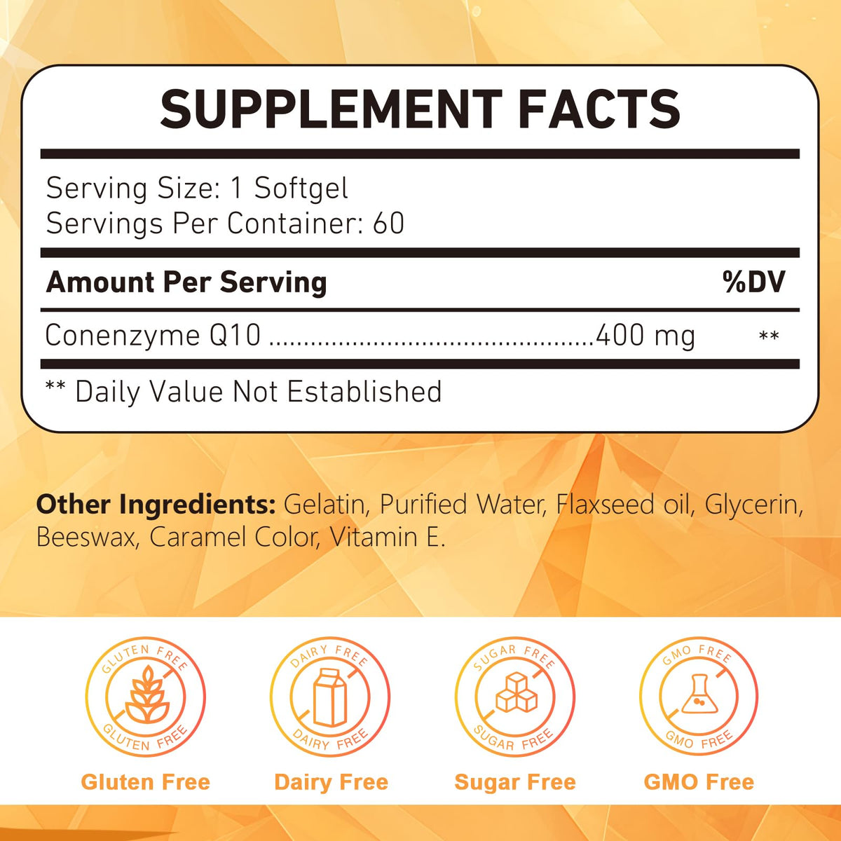 KFG CoQ10 400mg Softgels, Coenzyme Q10 Supplements Support Heart Health, Cardiovascular Health, Immune System & Cellular Energy Production, Gluten Free