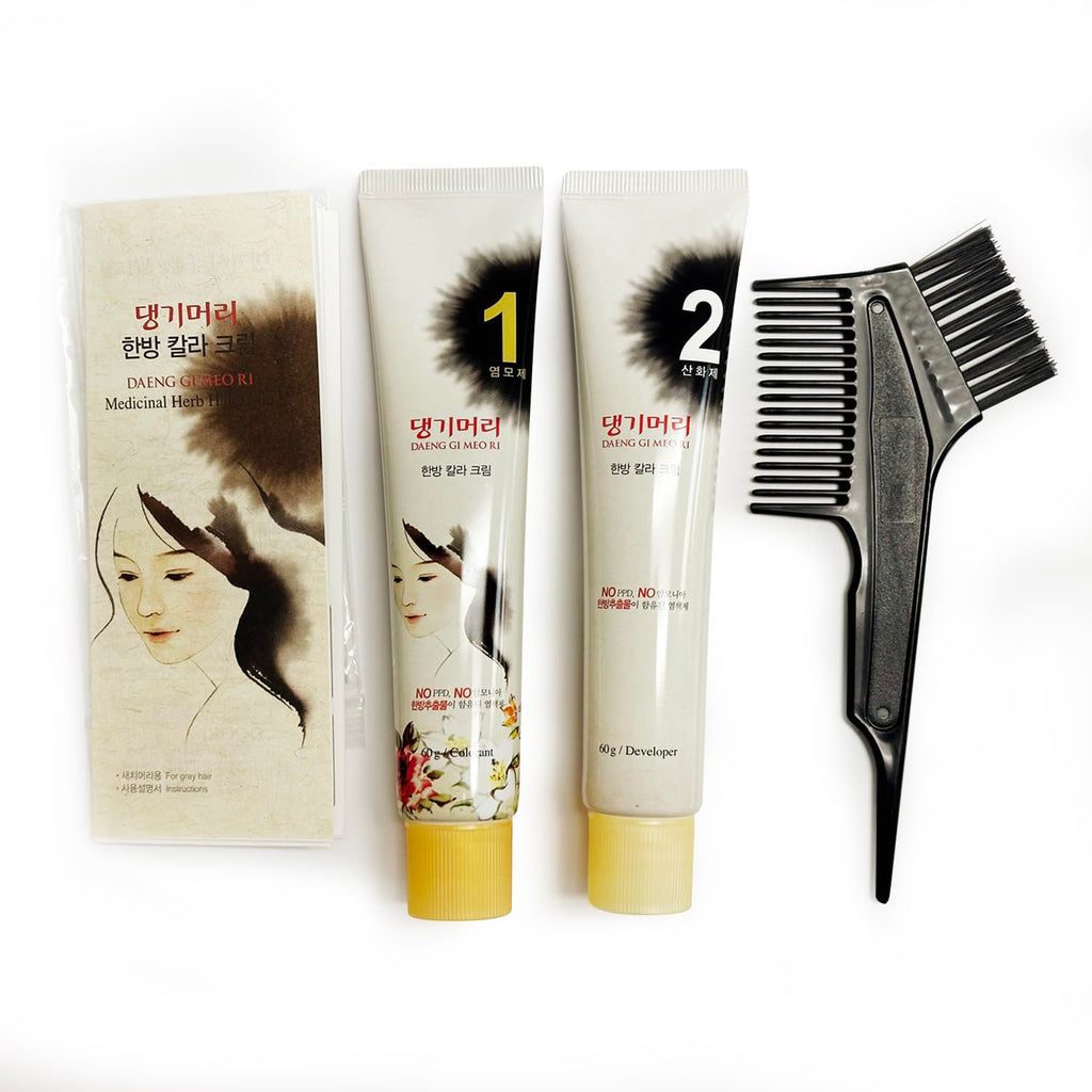 Buy now Daeng Gi Meo Ri â€“ Korean Herbal Hair Dye Color Cream [Dark Brown] - PPD-Free Gray Coverage, Hair Protection, High-Keratin Formula, 5 Oz at indiglob india
