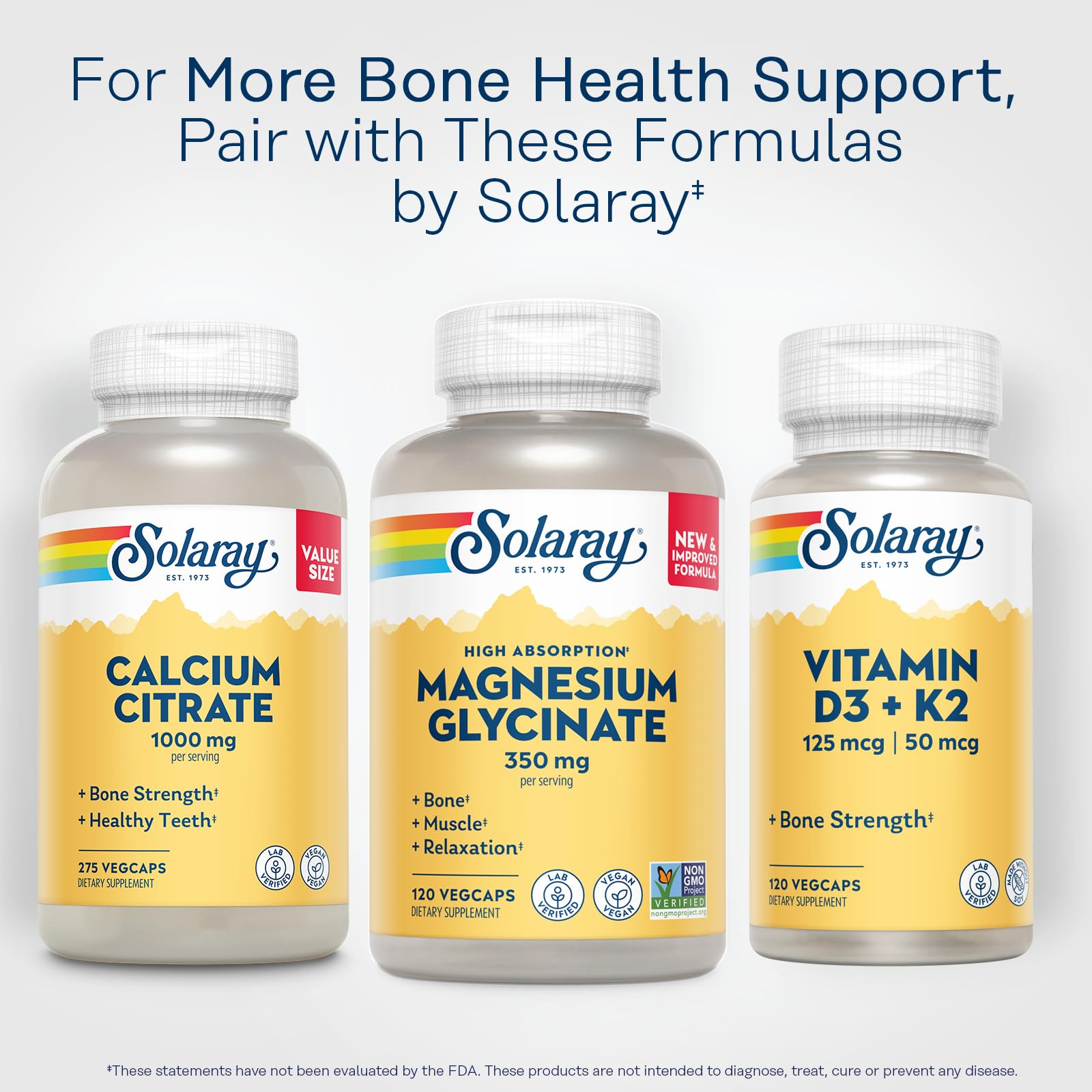 SOLARAY Enhanced Absorption Magnesium Glycinate 350 mg, 120 VegCaps | Muscle, Bone & Heart Support, Chelated Magnesium Bisglycinate with BioPerine, 30 Servings, Vegan, Lab Verified