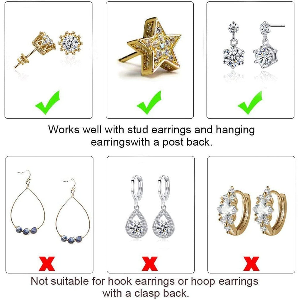 Buy now DELECOE Earring Lifters Hypoallergenic Earring Backs for Droopy Ears Adjustable 14K Gold Plated Secure Backs Repacements for Heavy Studs Droopy Earrings (Gold&Silver) at indiglob india
