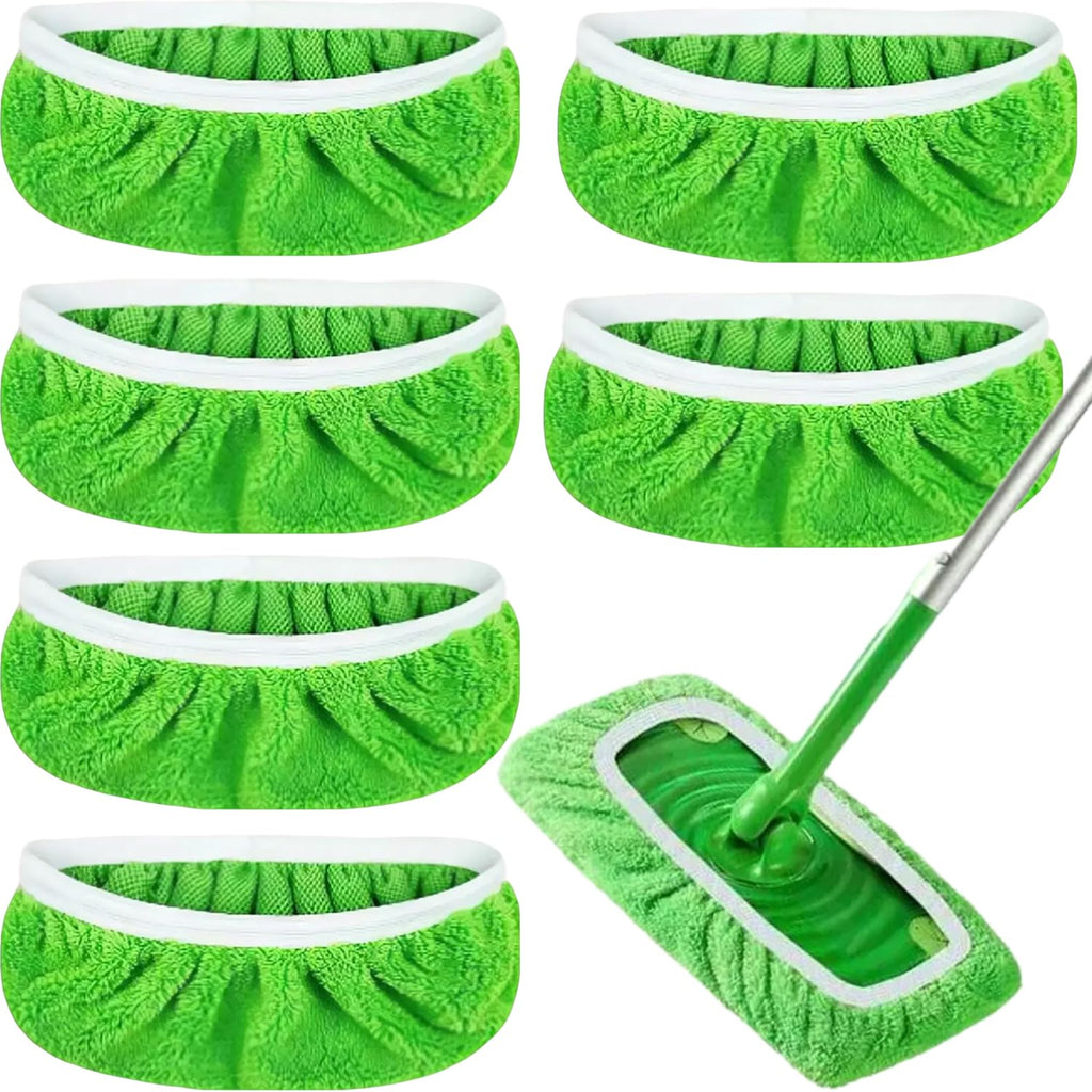 6-Pack Reusable Coral Fleece Mop Pads Washable Wet Mopping Cloths and Dry Sweeping Cloths for Swiffer Sweeper – Washable Wet & Dry Microfiber Pads for Surface/Hardwood Floor Cleaning, Tile & More.
