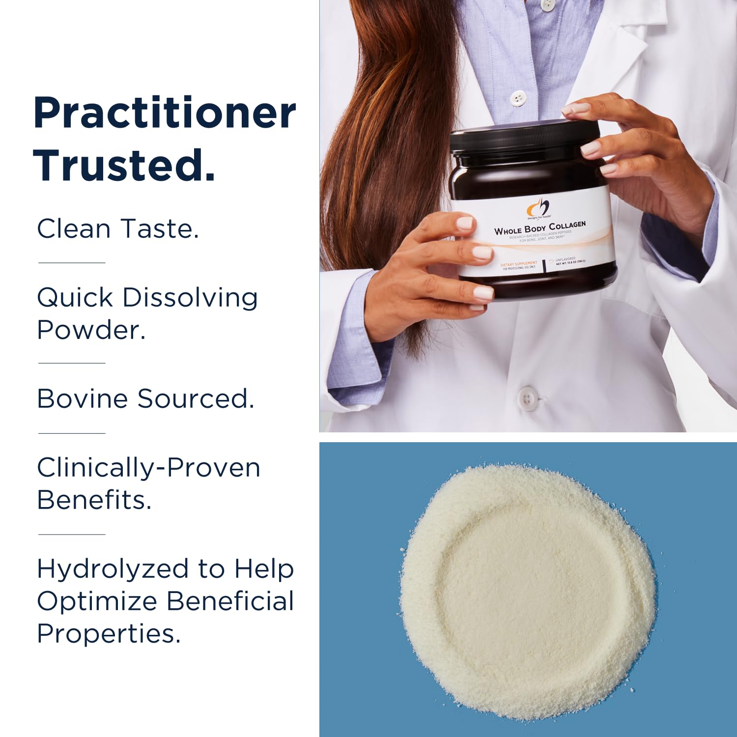 Designs for Health Whole Body Collagen Powder - Hydrolyzed Collagen Peptides Powder for Healthy Skin & Hair, Joint + Bone Health - Fortigel & Verisol Collagen, Unflavored (30 Servings)