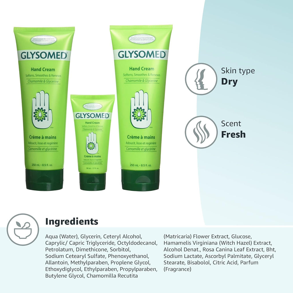 Buy now Glysomed Hand Cream Combo 3 Pack (2 X Large Tube 8.5 Fl Oz + 1 X Purse Size 1.7 Fl Oz) at indiglob india