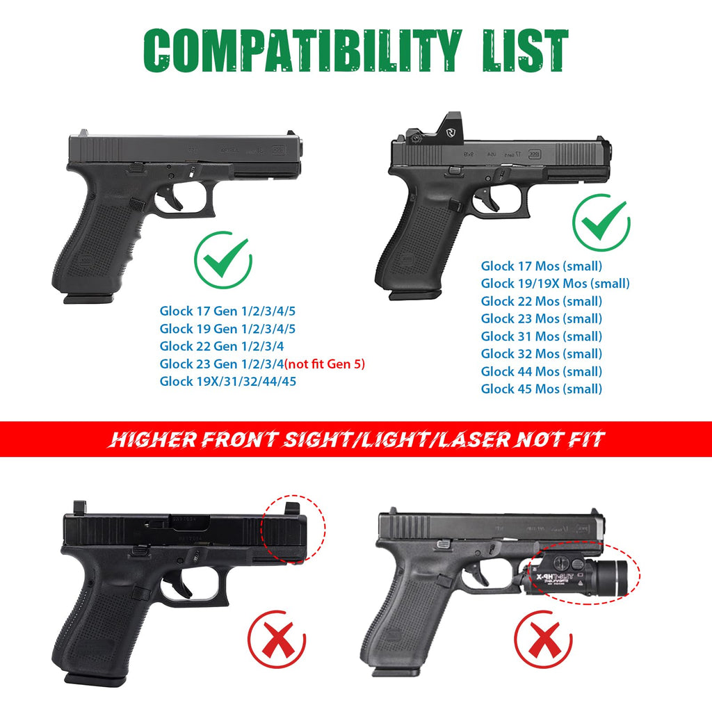 Level 3 Holster for Glock 17/19/19X/23/32/44/45, Right-Handed