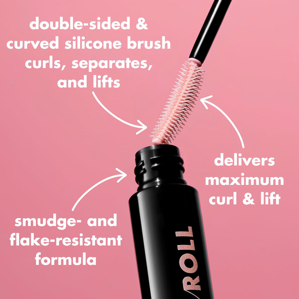 e.l.f. Lash 'N Roll Mascara, Black | Curling Mascara For Visibly Lifted Lashes, Lifts & Separates Lashes. Long-Lasting Formula, Vegan & Cruelty-Free
