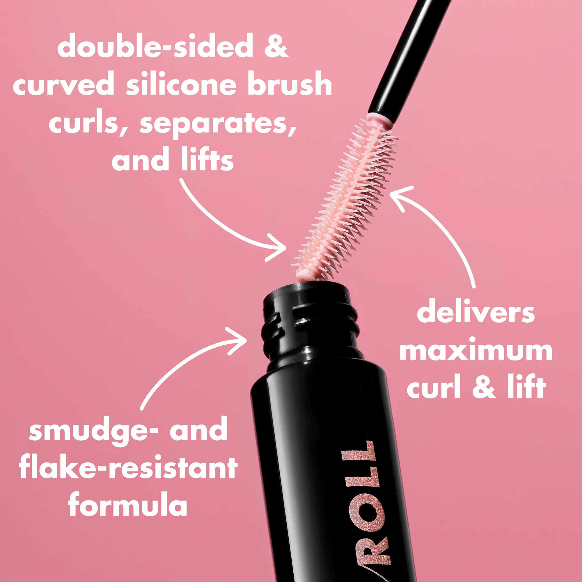 e.l.f. Lash 'N Roll Mascara, Black | Curling Mascara For Visibly Lifted Lashes, Lifts & Separates Lashes. Long-Lasting Formula, Vegan & Cruelty-Free