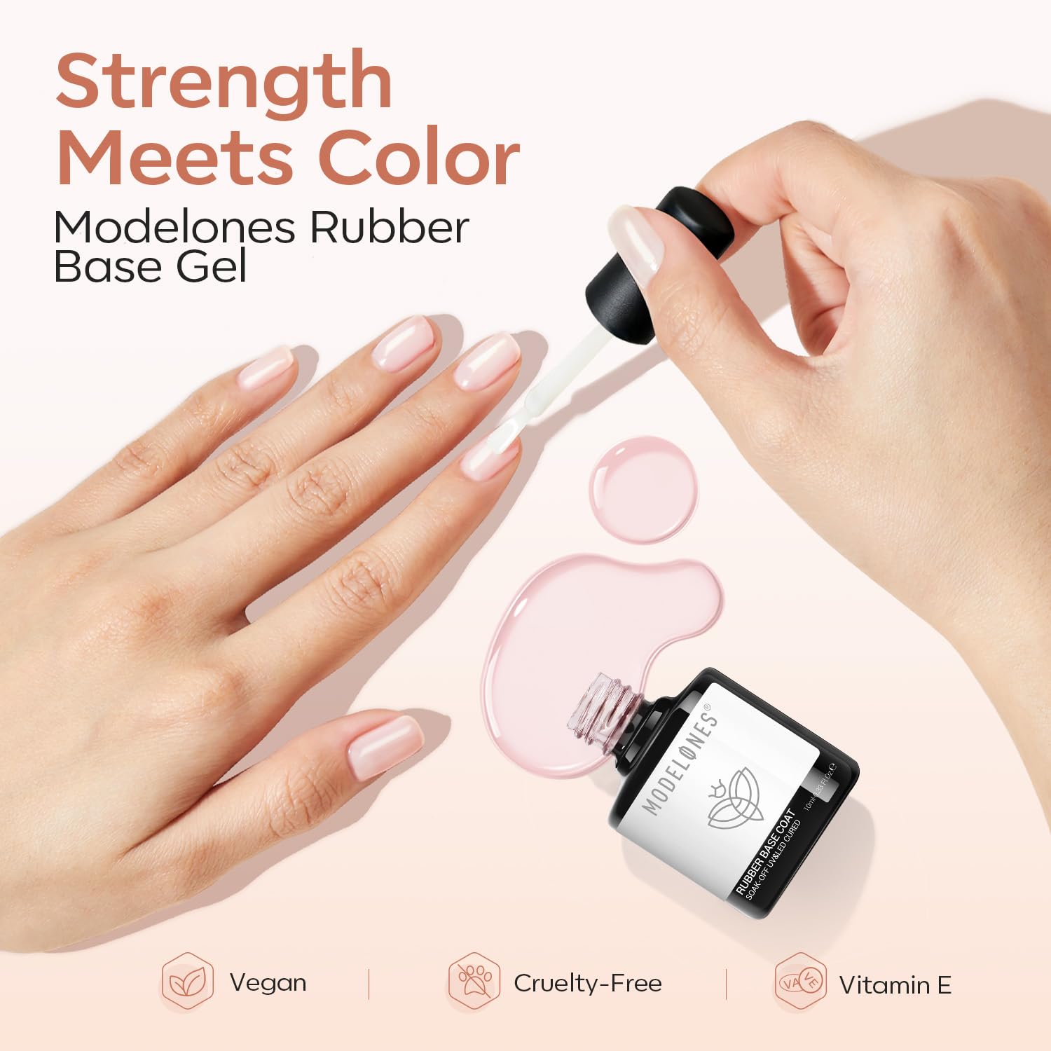 modelones Rubber Base Gel Polish Set 6 French Tip Color Builder Base | Milky White Pink Nude Blush Strengthener for Weak Nails Apex Building Long Last Soak Off U V DIY Manicure Builder in a Bottle