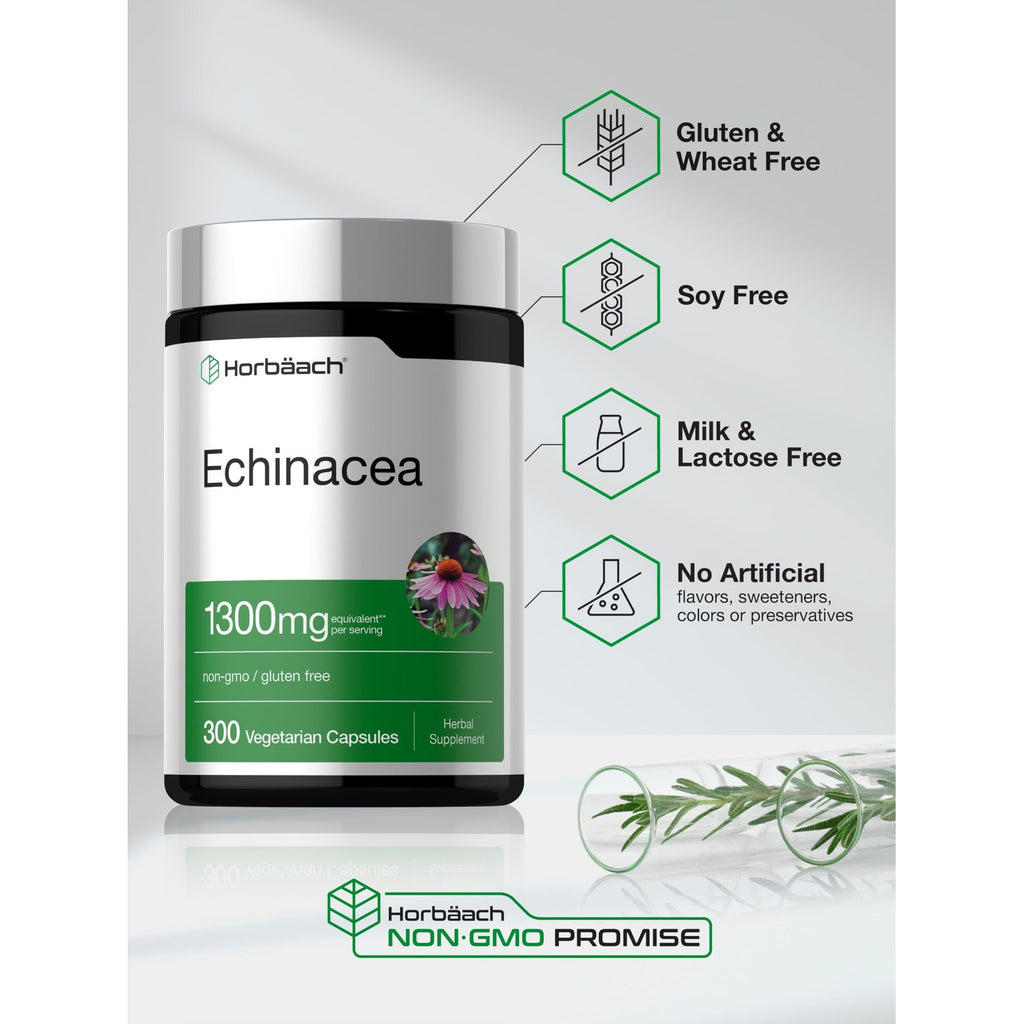 Horbäach Echinacea Extract Capsules | 300 Count