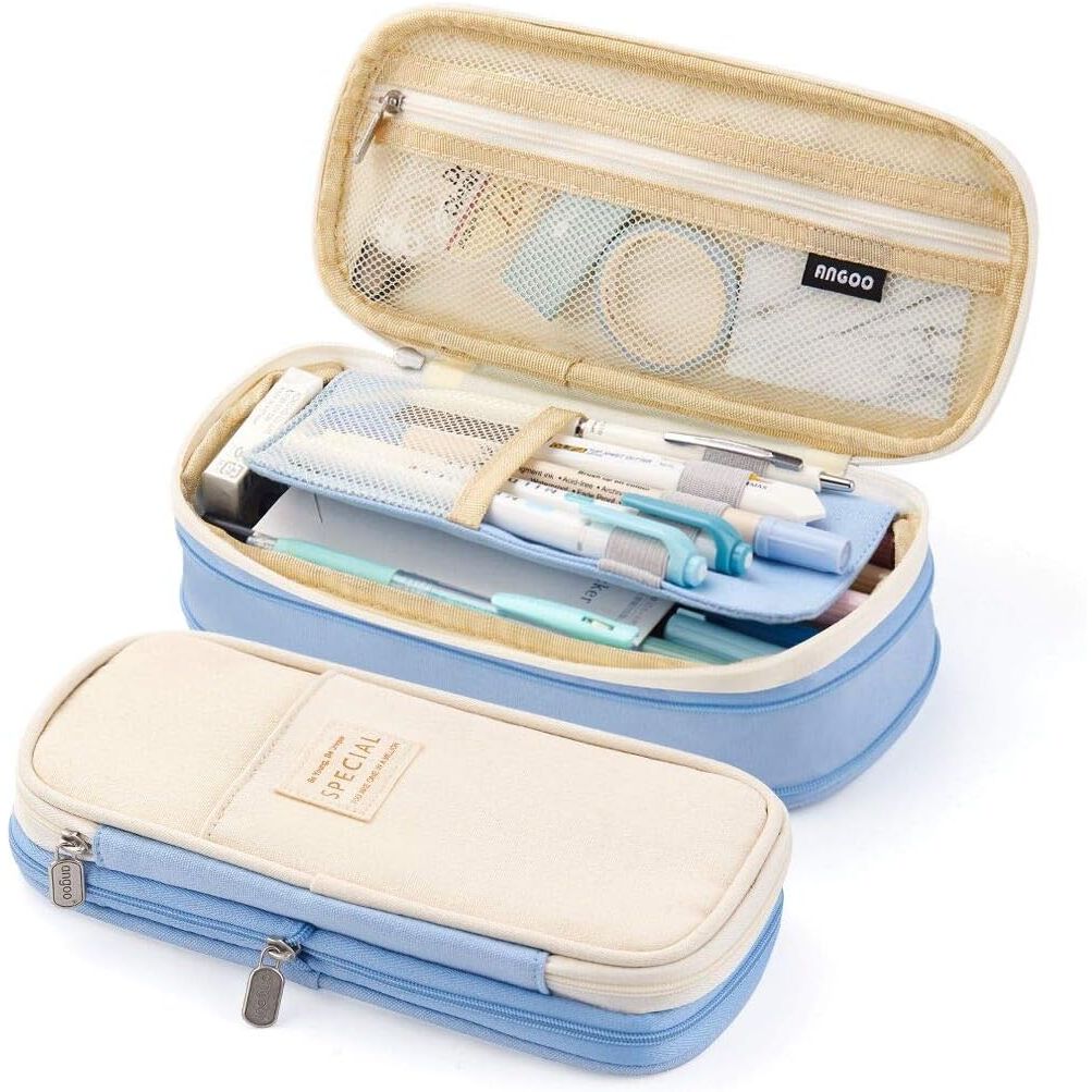 Buy now EASTHILL Big Capacity Pencil Pen Case Office College School Large Storage High Capacity Bag Pouch Holder Box Organizer Light Blue at indiglob india