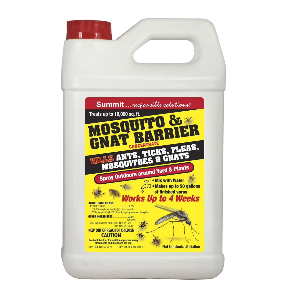 SUMMIT Mosquito & GNAT Barrier - Concentrate -for Insects ,1/2 Gallon, Natural (031-6)