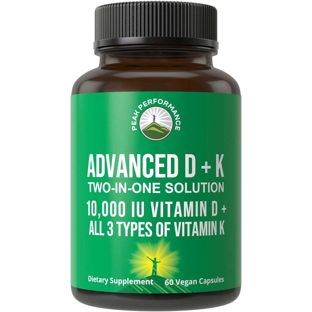 Peak Performance Advanced Vitamin D 10000 IU with All 3 Types of Vitamin K