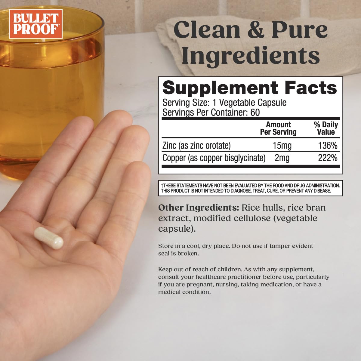 Bulletproof Zinc with Copper Capsules, 60 Count, Minerals and Antioxidant Supplement for Immunity and Mood | Minerals and Antioxidant Supplement for Immunity and Mood