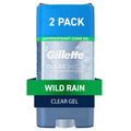 Buy now Gillette Antiperspirant and Deodorant for Men, 72hr Sweat & Odor Protection, Long Lasting Freshness, Anti-White Mark Technology, Clear Gel, Wild Rain Scent, 3.8 oz (Pack of 2) at indiglob india
