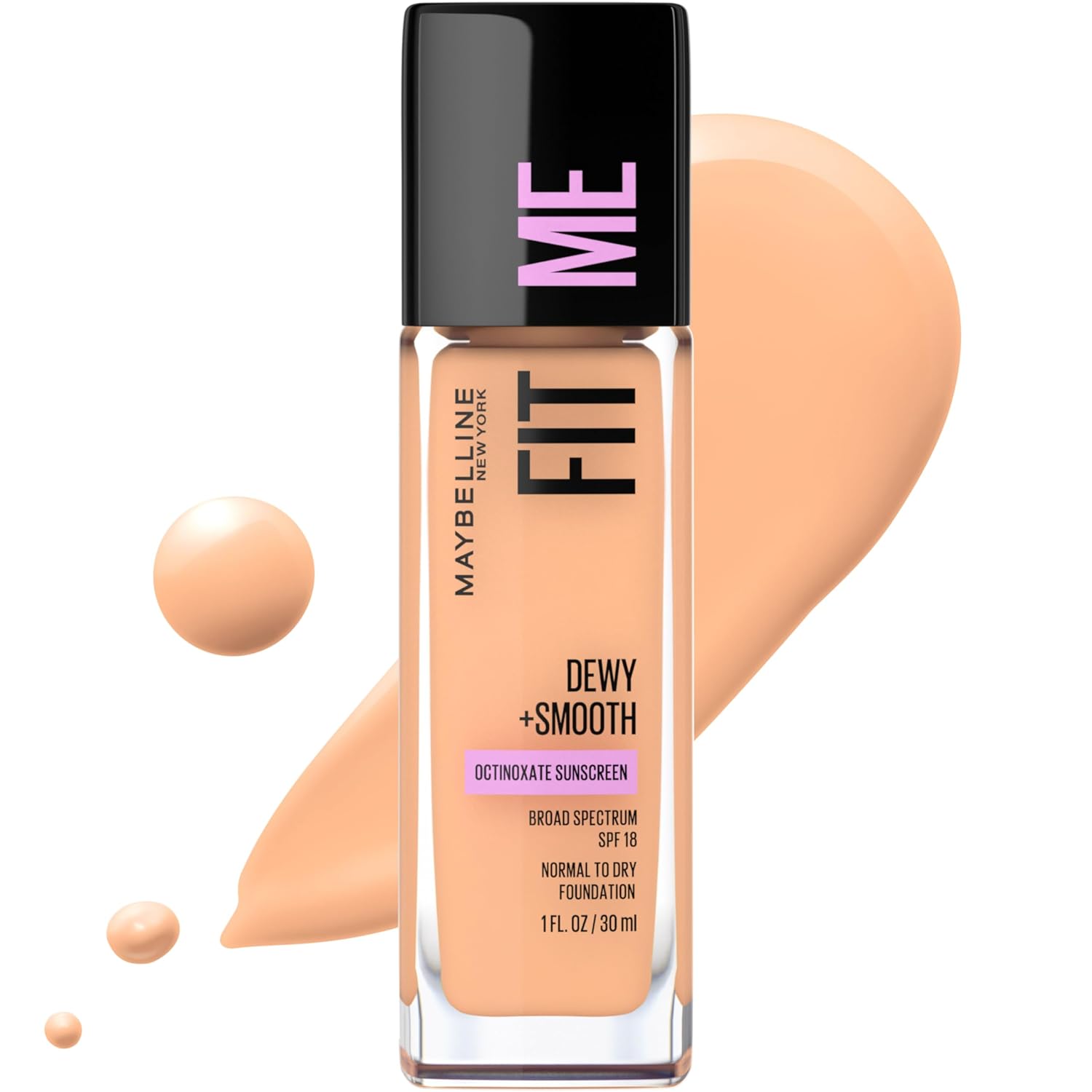 Buy now Maybelline Fit Me Dewy + Smooth Liquid Foundation Makeup, Fair Porcelain, 1 Count (Packaging May Vary) 130 BUFF BEIGE 1 Fl Oz (Pack of 1) at indiglob india
