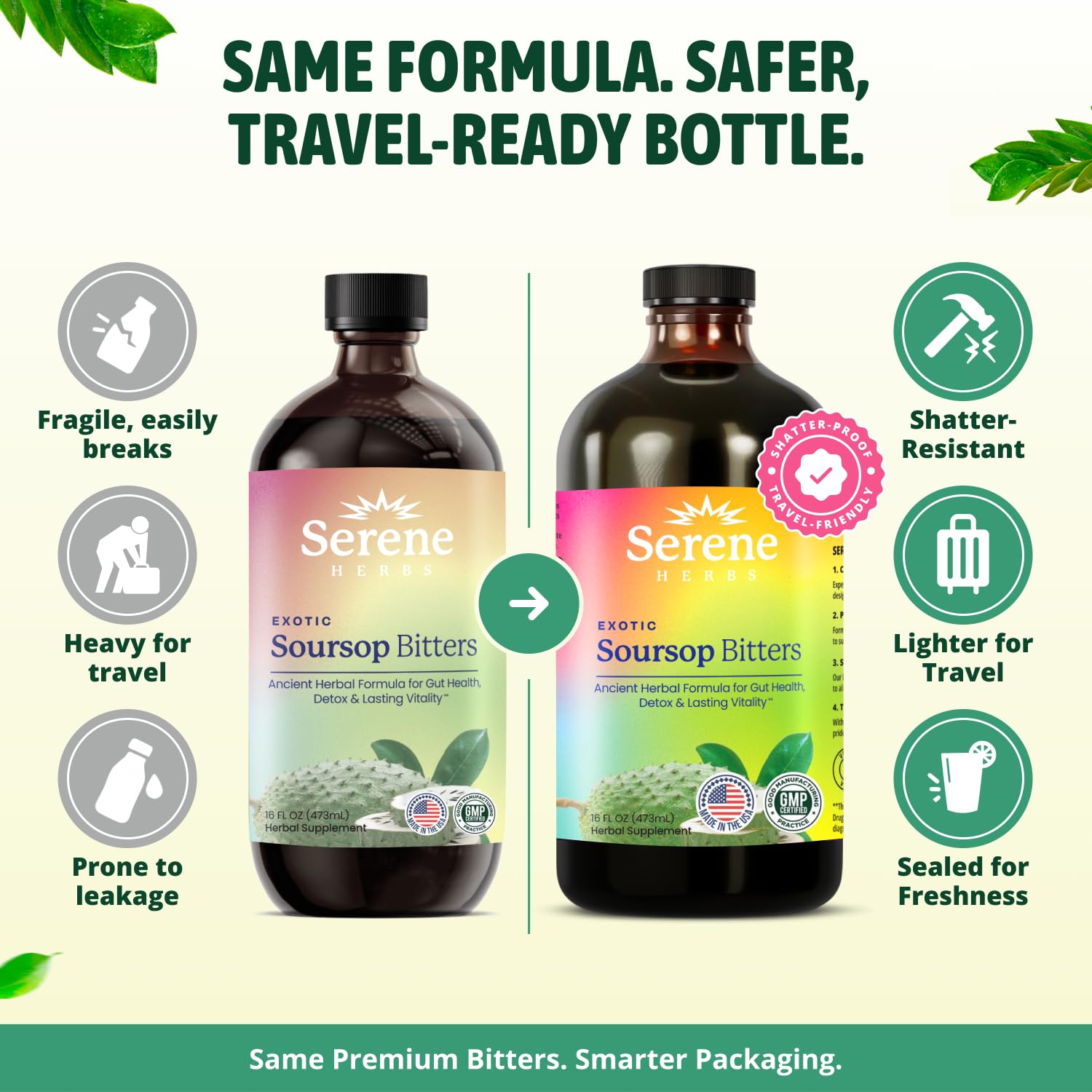 Serene Herbs Soursop Bitters Liquid & Black Seed Bundle – Organic Herbal Guanabana for Digestive Support & Immune Health – Vegan, Non-GMO – 32 oz (16 oz Each), (3 Pack)