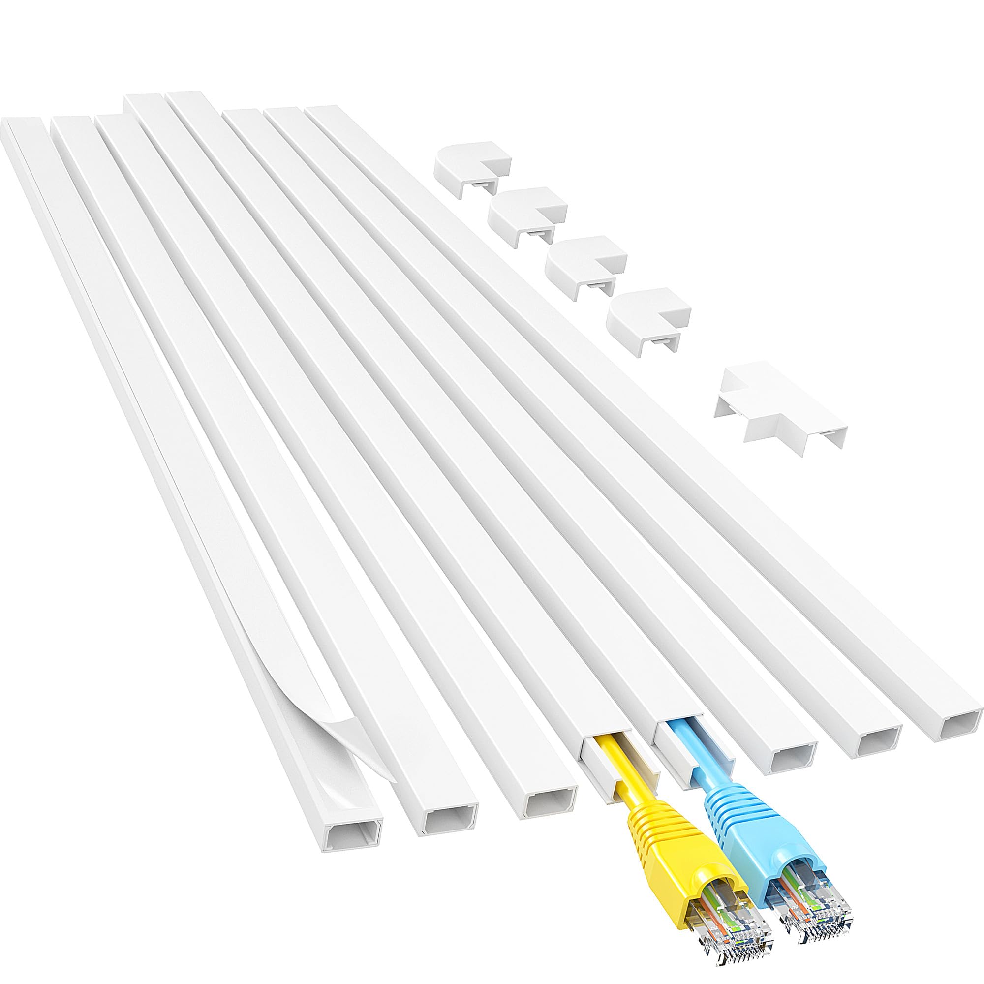 Buy now Yecaye Cord Hider, 113in One-Cord Cable Concealer, Cord Covers for Wires on Wall, Easy Install Cable Management Kit for 2 Small Wires, Cables Raceway Home Office, W0.59in H0.4in, White at indiglob india