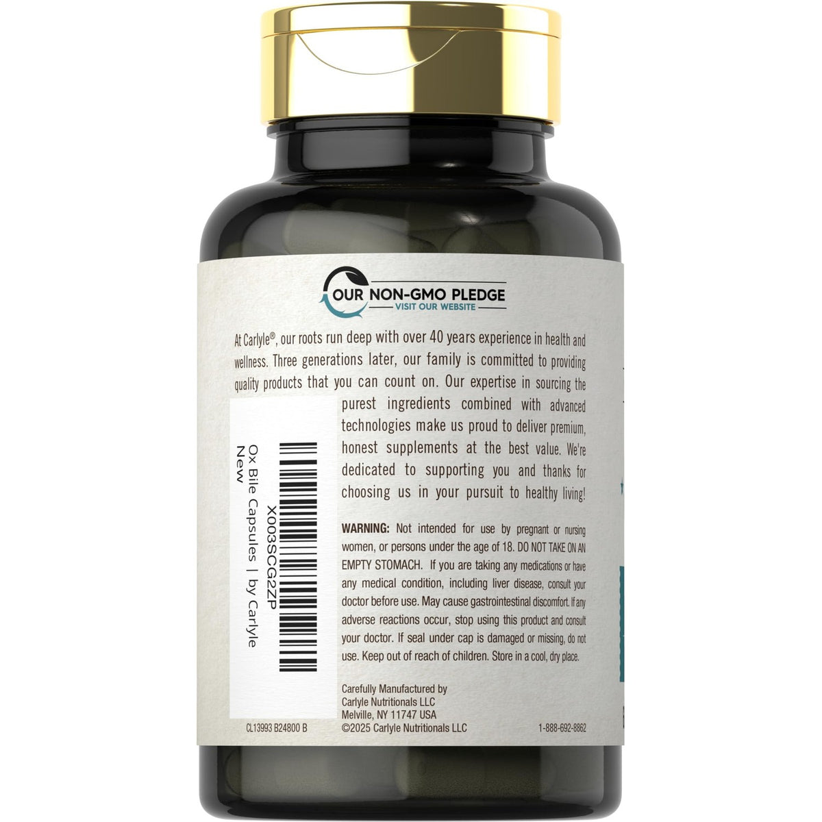 Carlyle Ox Bile Supplement 500 mg | 60 Capsules | Digestive Enzymes