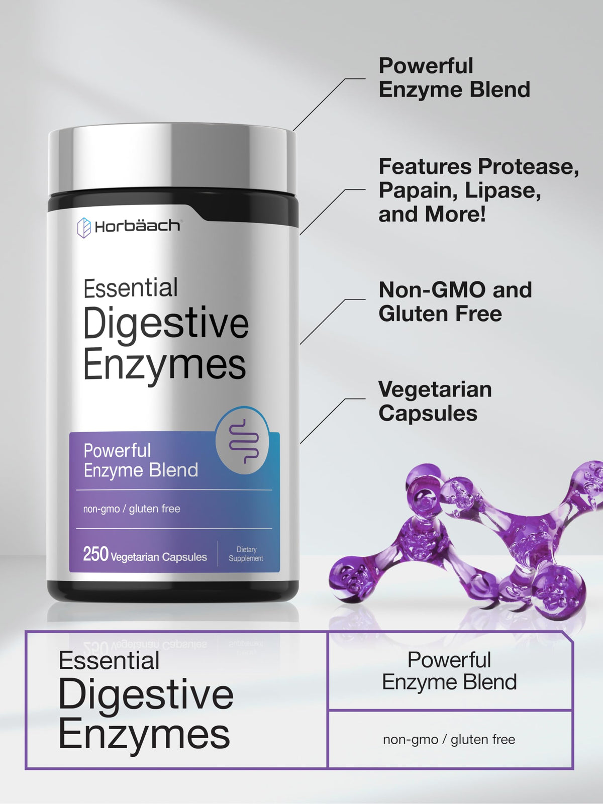 Horbäach Essential Digestive Enzymes | 250 Capsules