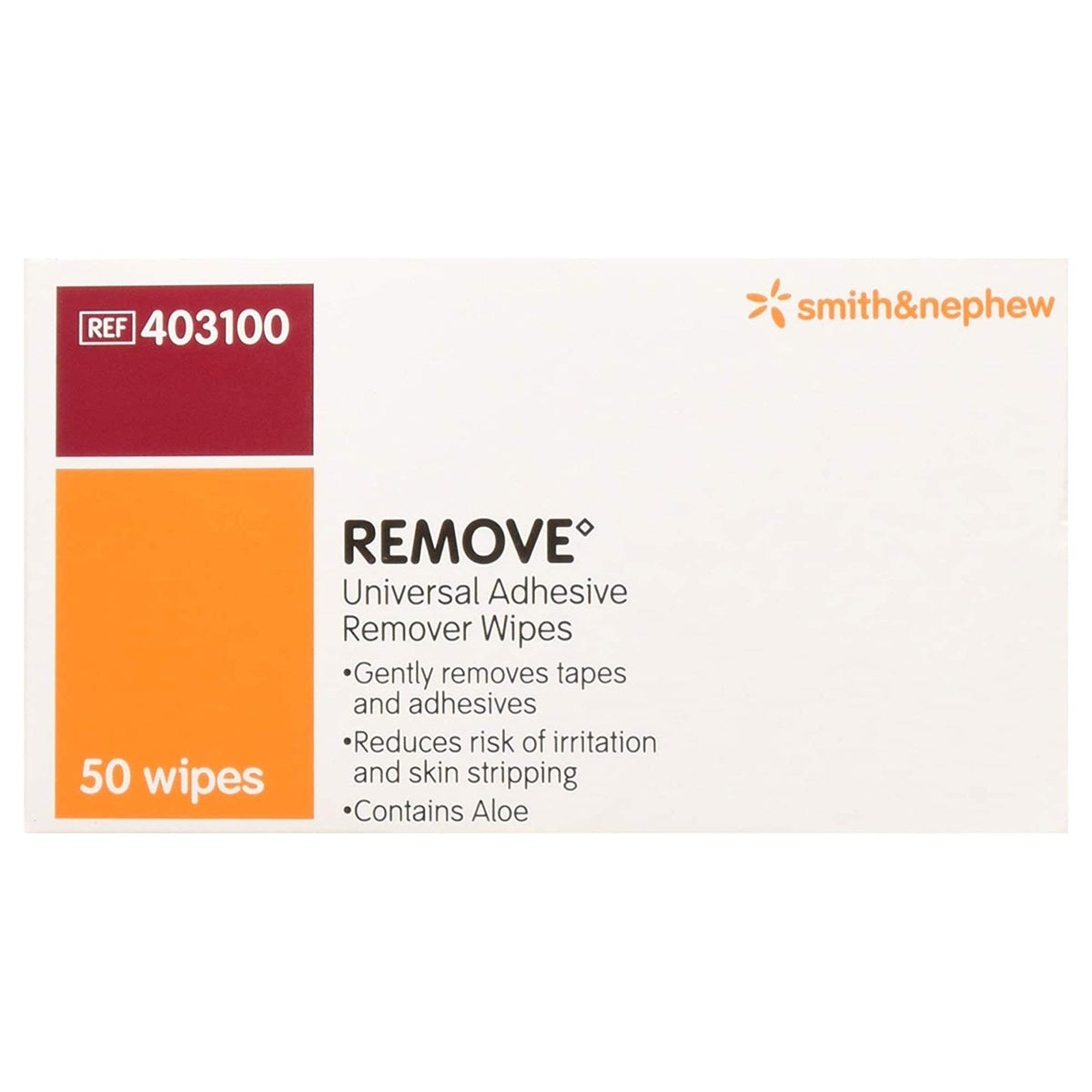 Smith and Nephew Remove Adhesive Remover Wipes 403100, 50-count