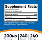 Nutricost L-Theanine 200mg, 240 Capsules - Double Strength