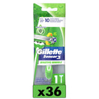 Gillette Sensor3 Sensitive Men's Disposable Razor, 4 Razors