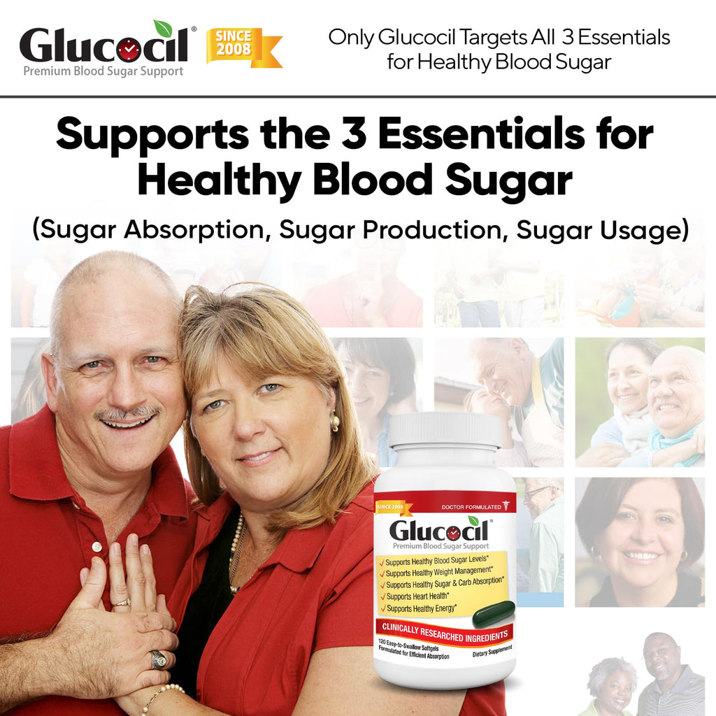 Glucocil – Softgels - Premium Blood Sugar Support - New Clinical Study Published March 2026-3 Million Bottles Sold - Supports the 3 Essentials for Healthy Blood Sugar - Since 2008