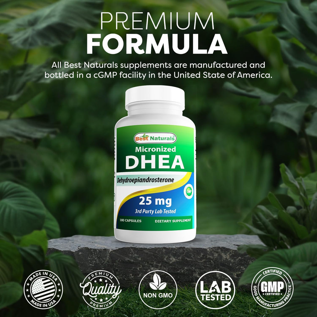 Buy now Best Naturals, Micronized DHEA 25 mg 180 Capsules at indiglob india