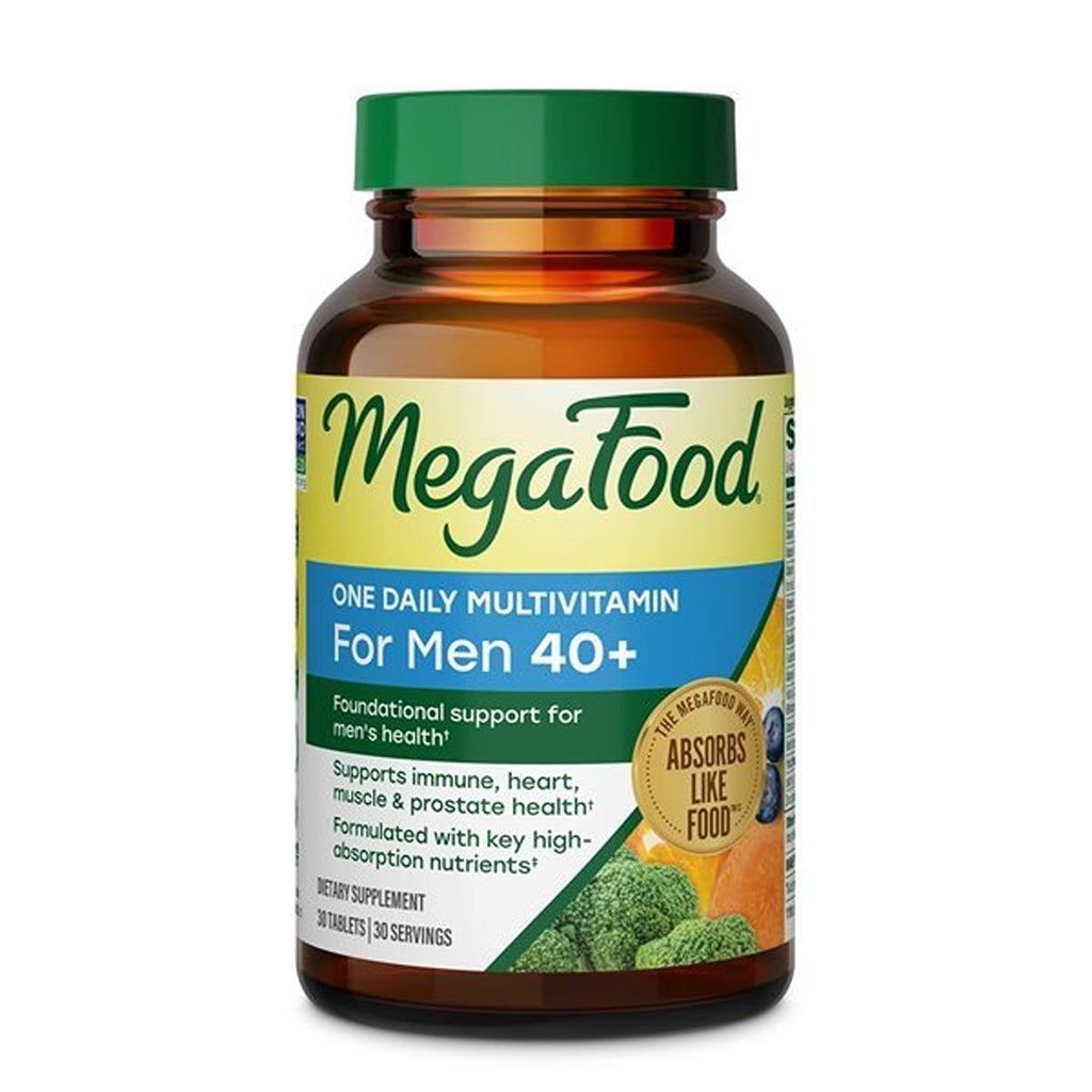 MegaFood One Daily Multivitamin for Men 40+ with 21 Nutrients, 90 Tablets | Immune Support, Heart, Muscle & Prostate Health, Methylated B12, Methylfolate, Vitamin D3, C & Zinc, Vegetarian, 90 Servings