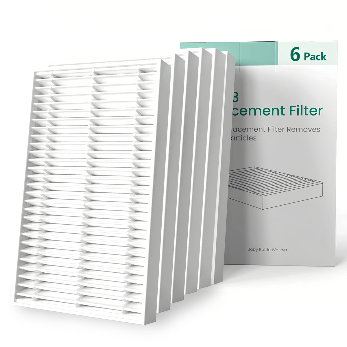 Momcozy Bottle Washer Filter, Air Filter Replacement Bottle Washer Parts, Compatible with Grownsy, Papablic Baby Bottle Washer, 6 Pack 1-Year Supply