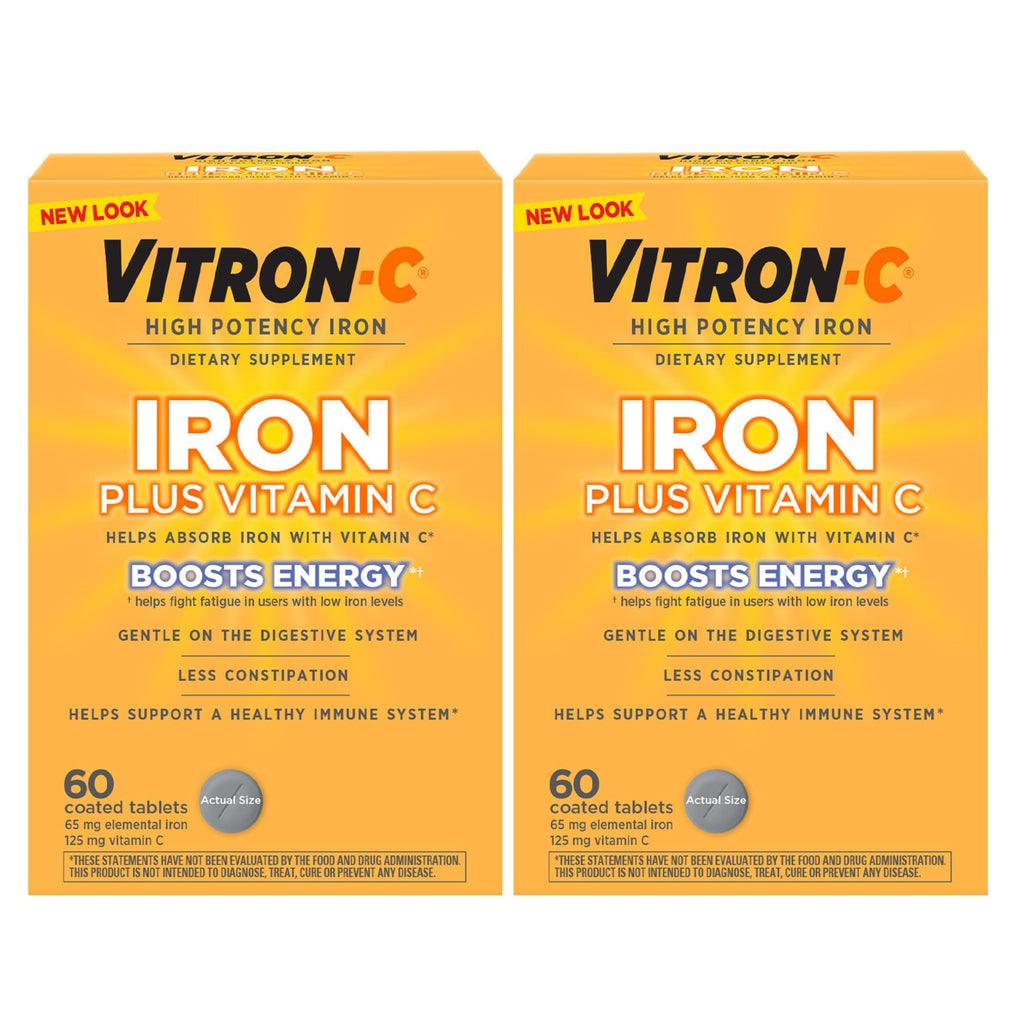 Vitron-C High Potency Iron Supplement, 60ct and Mag-Ox 400 Magnesium Mineral Supplement 60ct