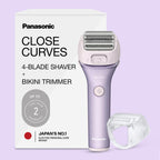 Panasonic Electric Bikini Trimmer, Waterproof Full-Body Cordless Electric Razors for Women Legs with Bikini Attachments, 3 Hypoallergenic Blades, for Travel, Shower, and Everyday Use - ES-AWL6AG