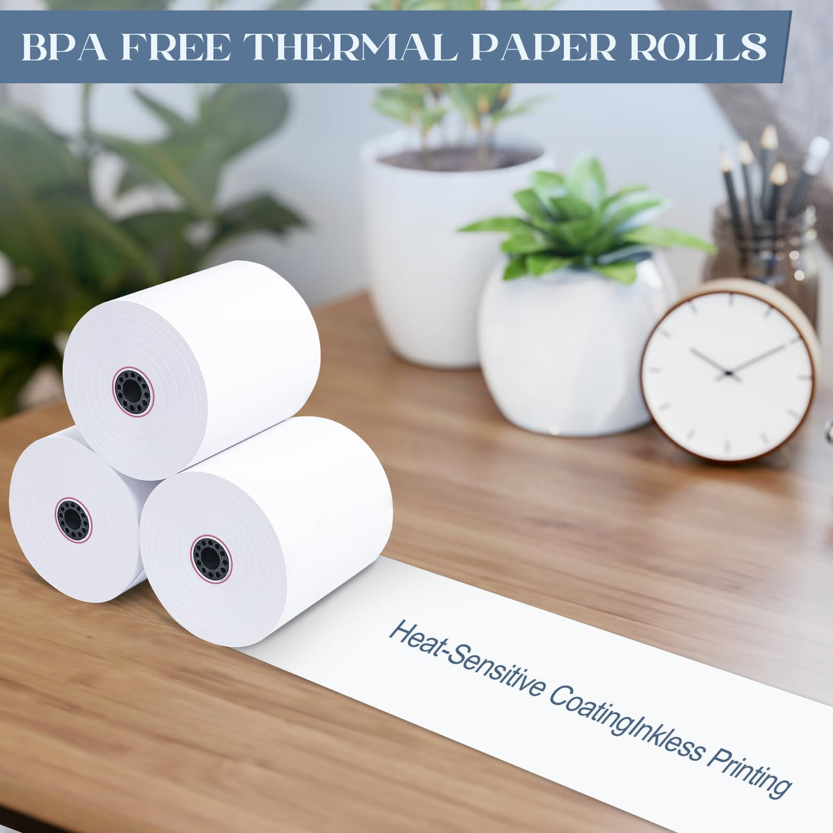 3 1/8 x 230 Thermal Paper Receipt Rolls 50 Rolls BPA Free Smooth Printing No Jam Clear Waterproof