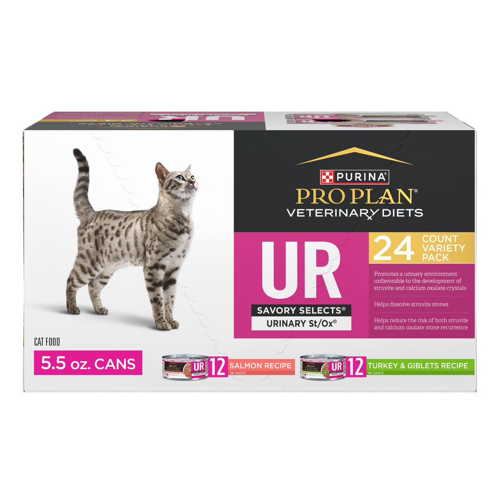 Purina Pro Plan Vet UR Urinary St/Ox Wet Cat Food Variety Pack, (24) 5.5 oz