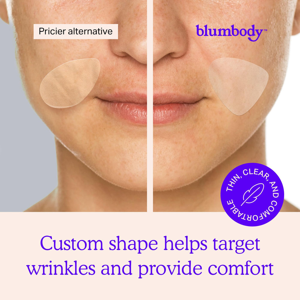 BLUMBODY Face, Forehead Wrinkle Patches – Mini Anti-Wrinkle Facial Patches for Eyes, Mouth, Forehead – Triangle Non-Silicone Face Tape for Elevens, Crows Feet and Fine Lines – 160 Facial Patches