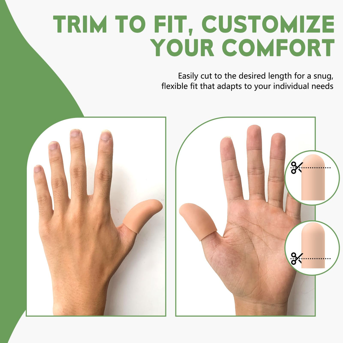 10 Pack Silicone Gel Finger Cots, Finger Protector Caps for Thumb Care