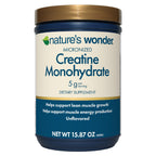 Nature's Wonder Micronized Creatine Monohydrate Powder, 90 Servings | 5g Pure Creatine per Serving, Unflavored, Gluten-Free, Lean Muscle, Strength, Recovery Support for Women & Men, RD-Formulated