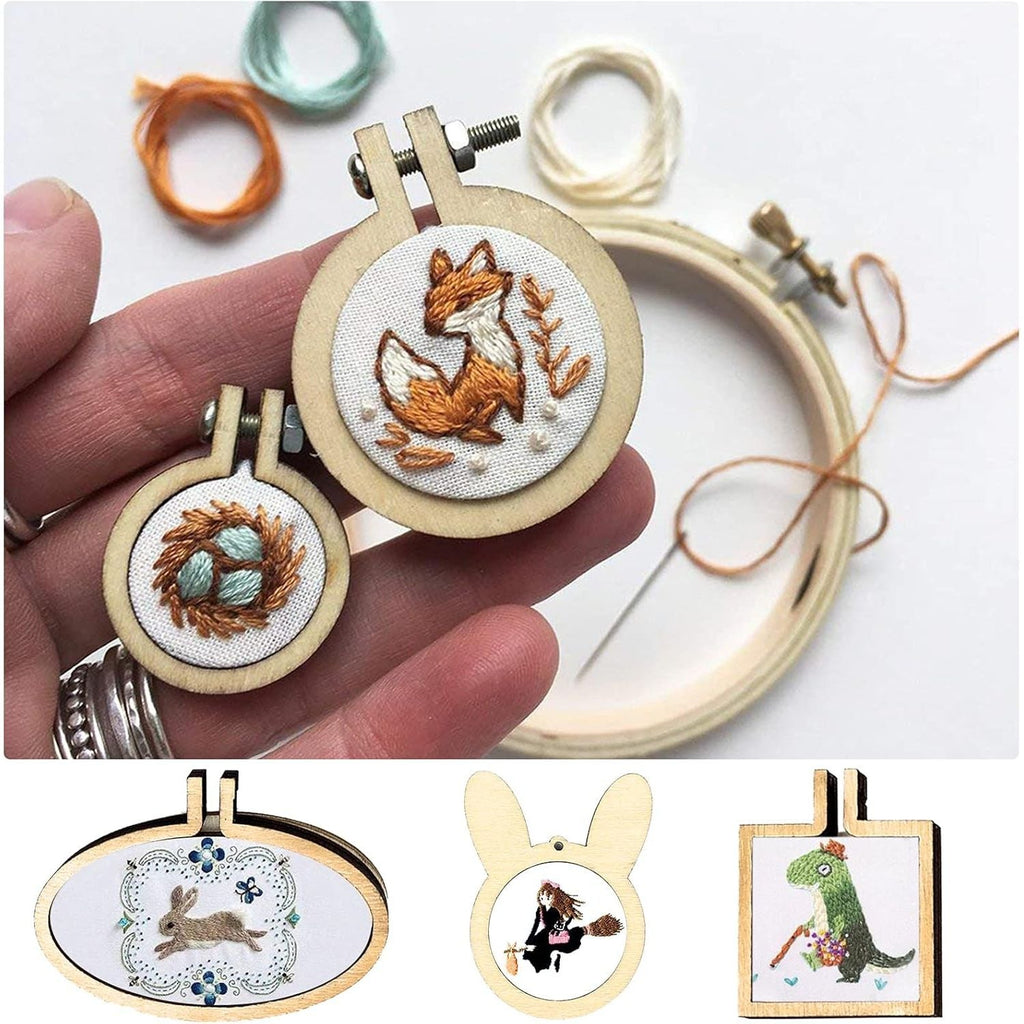 Buy now ZOCONE 10 Pack Mini Embroidery Hoops - Small Round & Oval Wood Hoops for DIY Embroidery Projects at indiglob india
