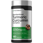 Horbäach Turmeric Curcumin Supplement | 180 Capsules | with Black Pepper & Tart Cherry | Non-GMO & Gluten Free