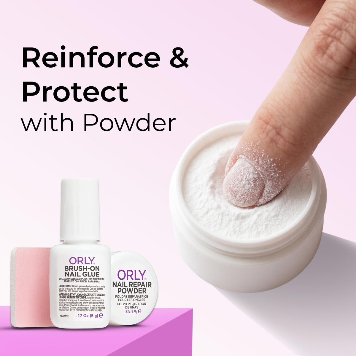 ORLY Nail Rescue Kit | Repairs Cracked, Broken Nails |Compact Kit Containing Brush-on Nail Glue, Nail Repair Powder, Nail Buffer for Flawless Nails | Restores Nail’s Natural Shine